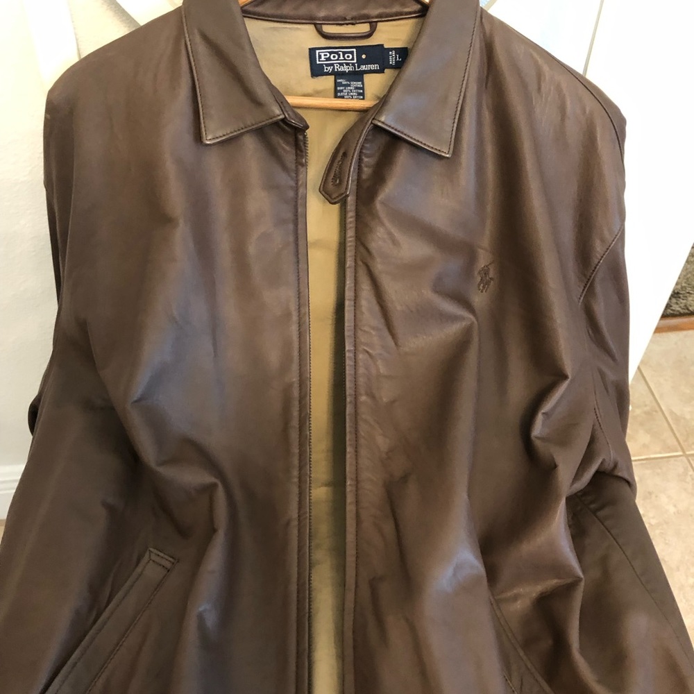 Polo leather jacket by Ralph Lauren size large.